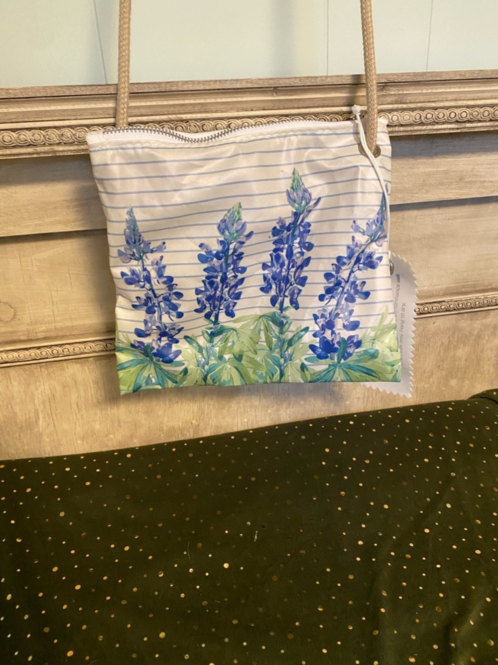 EUC Sea Bags Lupine Lavender Crossbody Bag Rope Strap - Picture 3 of 7